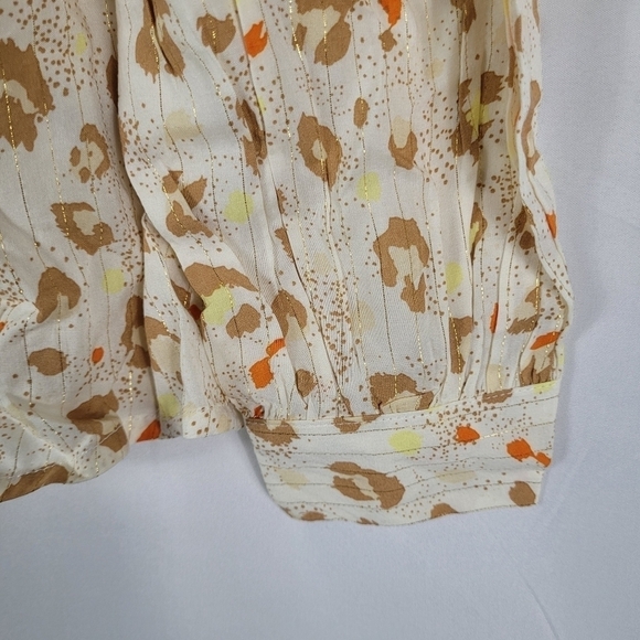 89th and Madison Women's Boho Blouse Beige Mirage Leopard Egrit Size Small NWT - Picture 6 of 10